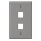 Classic 2 Ports Faceplate for EZ®/HD Style in Single Gang - Gray - IC107F02GY Classic 2 Ports Faceplate for EZ®/HD Style in Single Gang - Gray - IC107F02GY